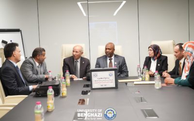 رئيس جامعة بنغازي يستقبل لجنة التدقيق الفني لتقييم برنامج الدكتوراه لكلية التربية البدنية وعلوم الرياضة
